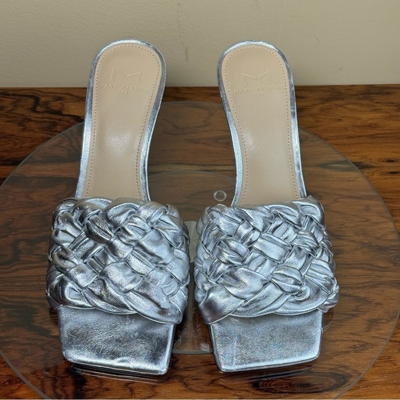 Marc Fisher Draya Square Toe Slide in silver - Picture 10 of 16